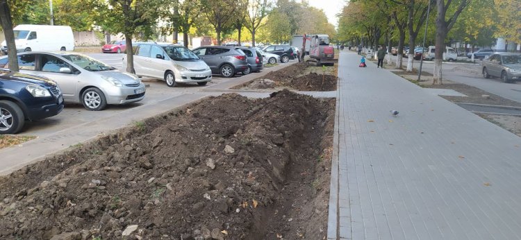 Instalarea sistemului de irigare automatizată pe Strada Mihail Sadoveanu din sectorul Ciocana