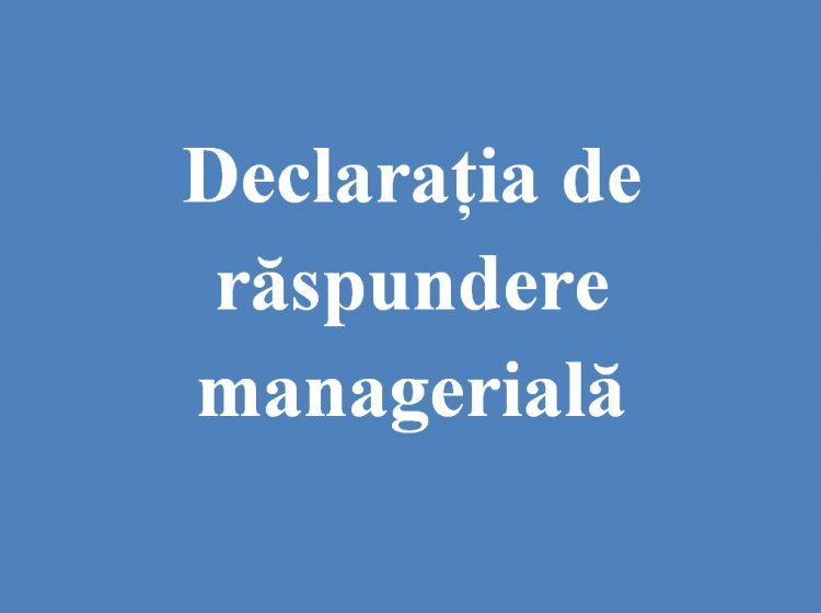 DECLARAȚIA DE RĂSPUNDERE MANAGERIALĂ 2025